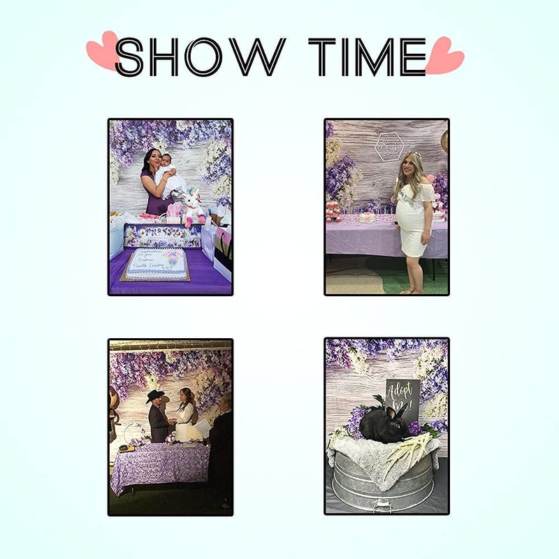 LFEEY 10x7ft Newborn Baby Wooden Plank Photography Backdrops Purple Lilac Flowers Bloom Bouquet Wooden Wall Girls Adults Portrait Photo Background Parties Events Decor Wallpaper Photo Studio Props - Image 4